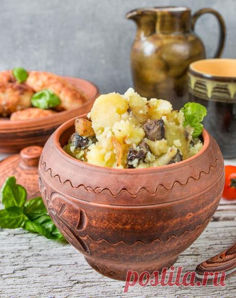 Рецепт толченого картофеля с лесными грибами