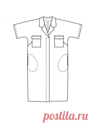 Платье-рубашка - выкройка № 126 А из журнала 8/2015 Burda – выкройки платьев на Burdastyle.ru