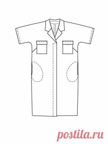 Платье-рубашка - выкройка № 126 А из журнала 8/2015 Burda – выкройки платьев на Burdastyle.ru