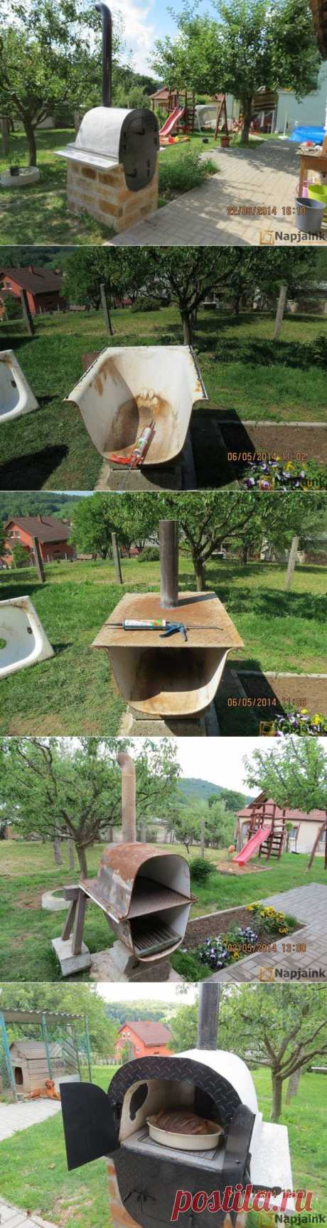 Печь из старой ванны