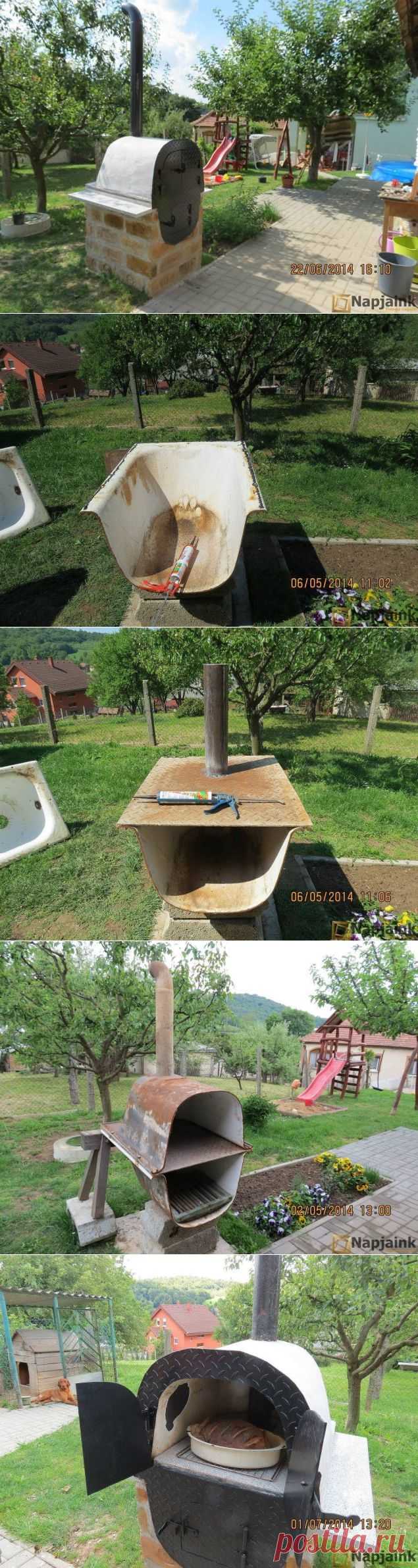 Печь из старой ванны