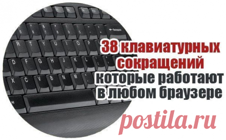 38 КЛАВИАТУРНЫХ СОКРАЩЕНИЙ, КОТОРЫЕ РАБОТАЮТ В ЛЮБОМ БРАУЗЕРЕ, пригодится.. | Деньги, интернет, интересное