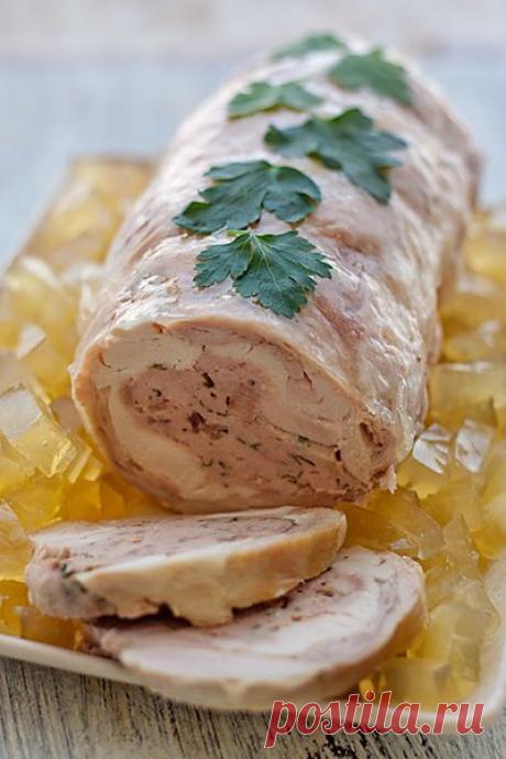 Галантин из курицы с языком