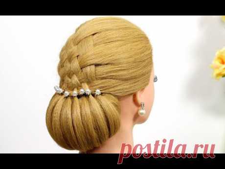Updo hairstyles. Hairstyles for medium hair. Wedding hairstyles. - YouTube