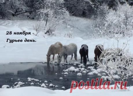 С Гурьевым днём! Пусть мороз выморозит все хво́ри и нечисти! Открытки на Гурьев день!