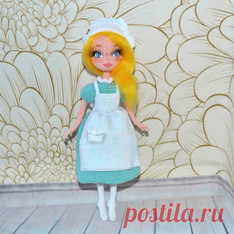 PDF Мари из Щелкунчика крючком. FREE crochet pattern; Аmigurumi doll patterns. Амигуруми схемы и описания на русском. Вязаные игрушки и поделки своими руками #amimore - кукла из сказки, куколка в платье, девочка, сказочный персонаж.