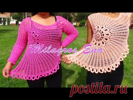 Blusa a Crochet FLOR ASIMETRICA paso a paso TODAS LAS TALLAS MILAGROS ENA MI CANAL TEJIDOS PARA ZURDOS: https://www.youtube.com/channel/UC1FRCdb8cmeQEUvuU2P4...