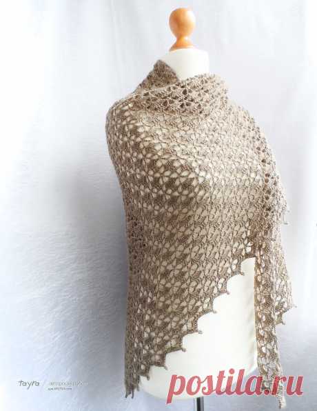 Шаль серо-коричневая / KNITLY.com - блог о рукоделии