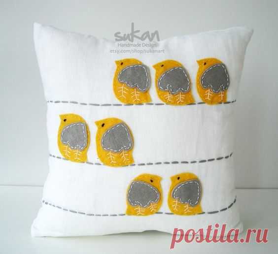 Sukan / Birds Pillow Cover - 14x14 inch
