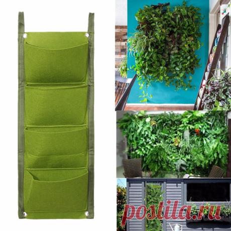 4 Bolsas Bolsas de Plantación Jardín Vertical Jardinería Colgante Wall Seedling Wall Planter Growing Bags - Newchic