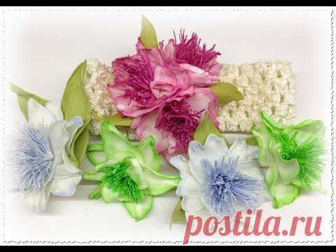 ЦВЕТЫ ИЗ ФОАМИРАНА ПОВЯЗКА НА ГОЛОВУ/ FLOWERS FROM FOAMIRANA BANDING ON THE HEAD