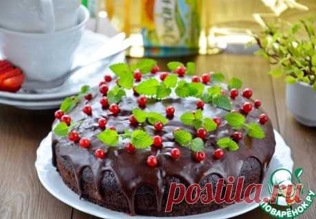 Постный шоколадный пирог с вишневым муссом - кулинарный рецепт