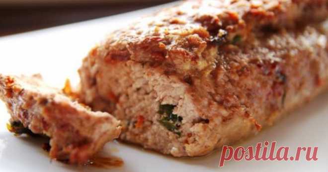 Мясной рулет с грибами и сыром