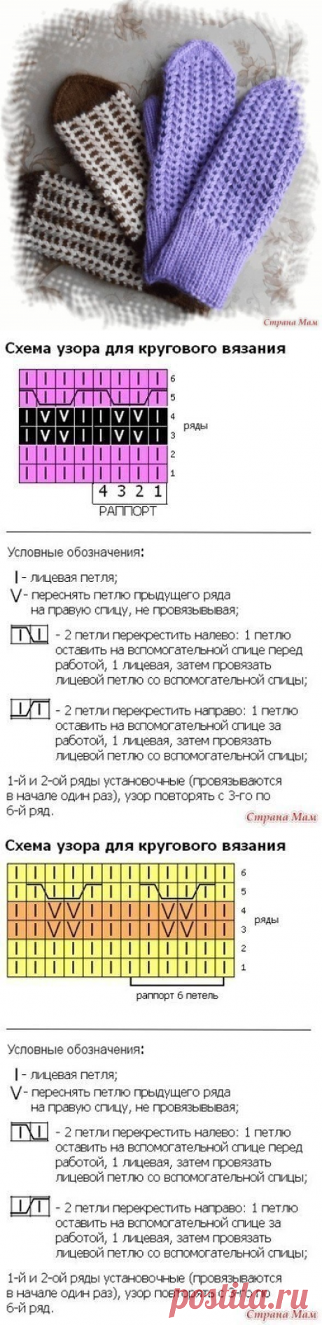 Варежки ленивым жаккардом (Вязание спицами) – Журнал Вдохновение Рукодельницы