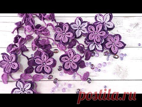 Ирландское кружево цветок крючком, мастер-класс irish lace crochet