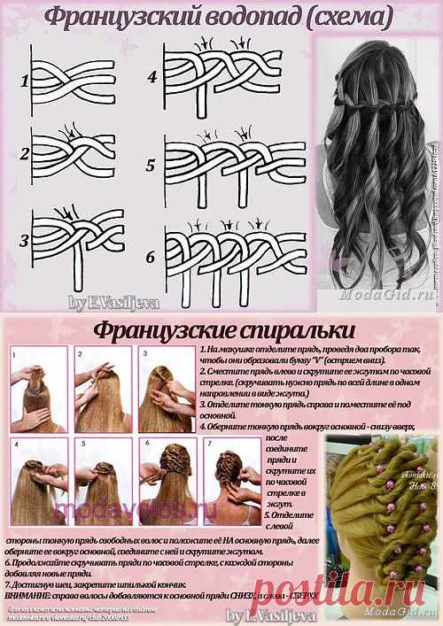 Плетение французских кос (схемы, описания).