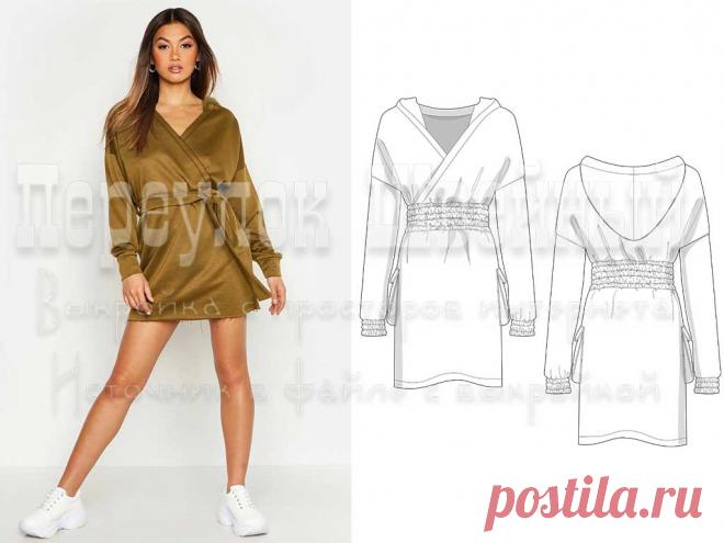 Выкройка худи с запахом - Переулок швейный