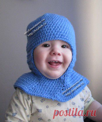 Шапка – шлем, связанная крючком - вязание крючком на kru4ok.ru