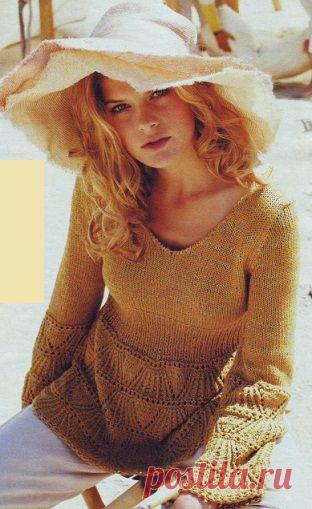 Вязаная ажурная туника