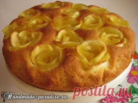 Яблочный пирог с розами - Handmade-Paradise