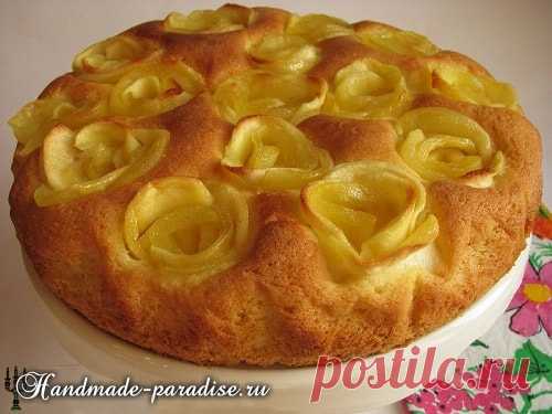Яблочный пирог с розами - Handmade-Paradise