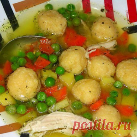 Вкуснейший супчик с сырными клёцками