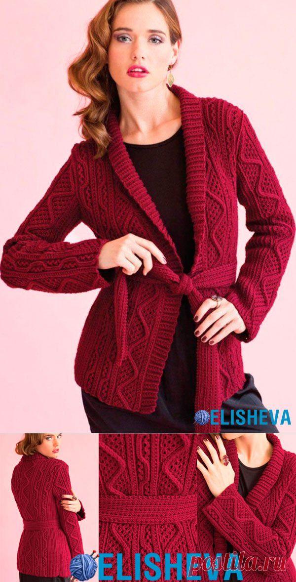 Кардиган с узорами от Vogue Knitting, вязаный спицами