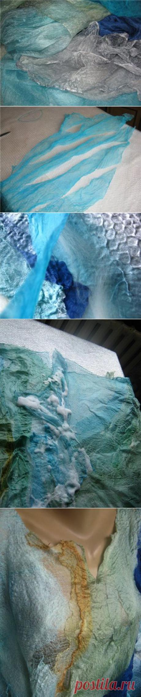 Мастер-Класс Платье из маргиланских шелков &quot;Русалочий ручей&quot; в технике Сусальный шелк. - Ярмарка Мастеров - ручная работа, handmade