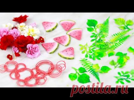 КАК Я ДЕЛАЮ ДЕКОР ДЛЯ ОТКРЫТКИ с арбузом (цветы из фома, бумажная вырубка)/Скрапбукинг/ЗАКУЛИСЬЕ_35