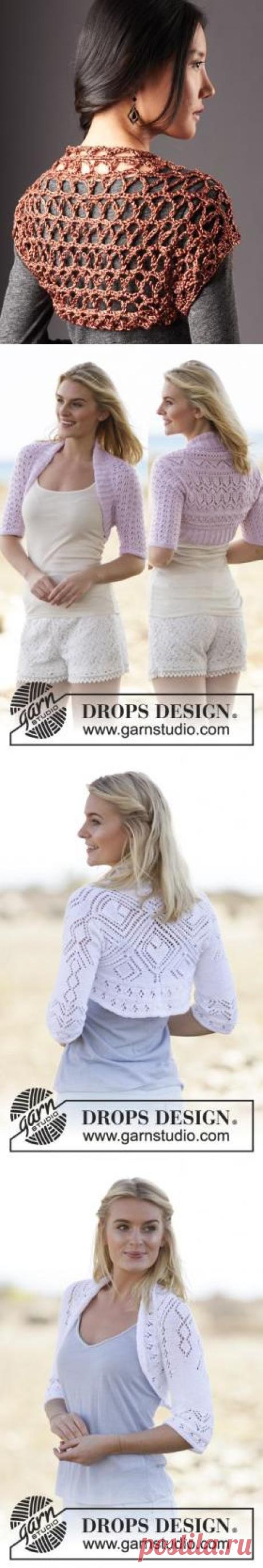 Ультра короткое болеро спицами с ажурным узором на knitweek.ru