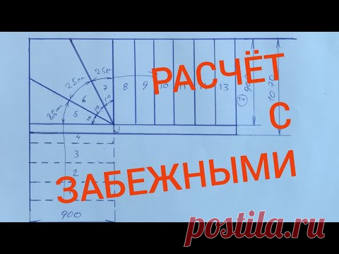 Расчёт с забежными ступенями.