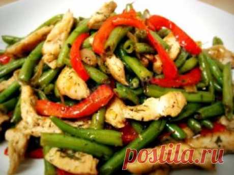 Теплый салат с фасолью стручковой рецепт с фото пошагово - 1000.menu