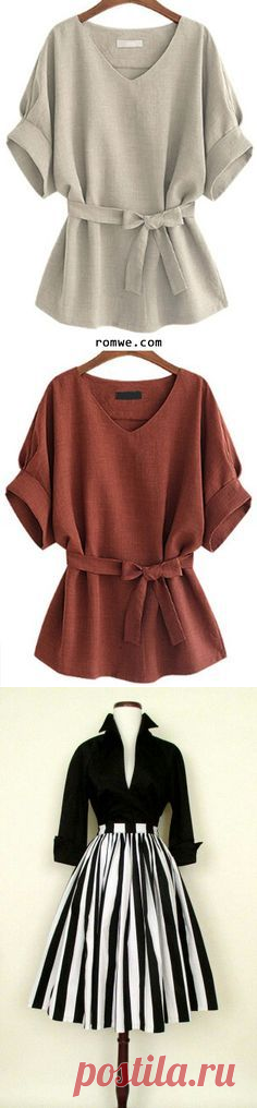 (14) Green V Neck Self Tie Blouse