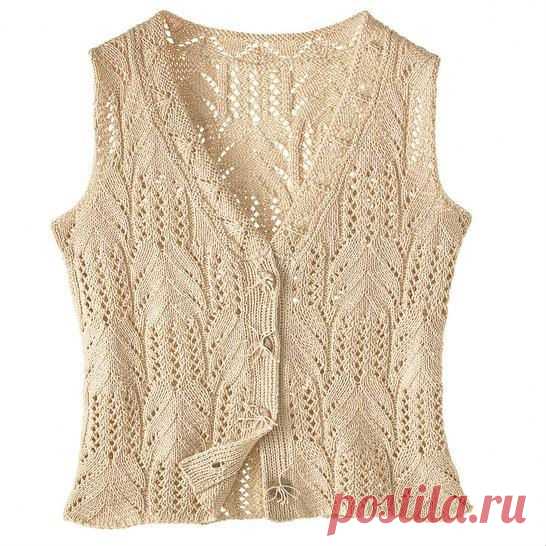 Жилет спицами