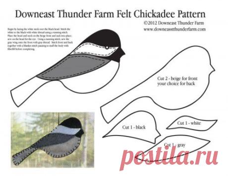 Felt Chickadee Ornament | Downeast Thunder Farm
