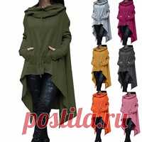 Women's Fashion Solid Color Draw Cord Coat Long Sleeve Loose Casual Poncho Coat Hooded Pullover Long Hoodies Sweatshirts  Size:s,m,l,xl,2xl,3xl,4xl
Main material:cotton	
Color:red,purple,grey,black,blue,yellow,army green,