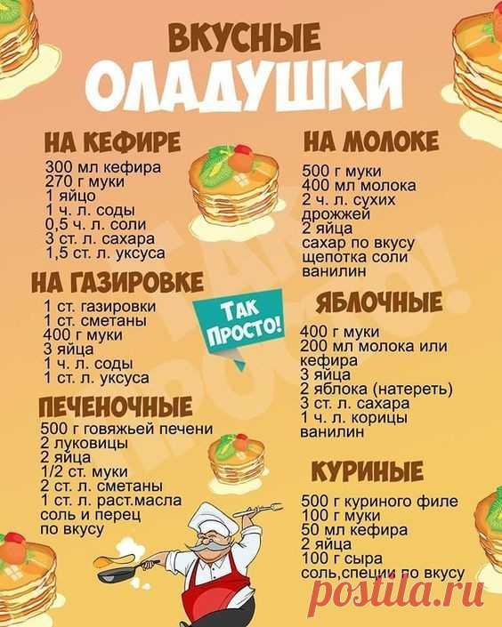 Рецепты вкусных оладушек!