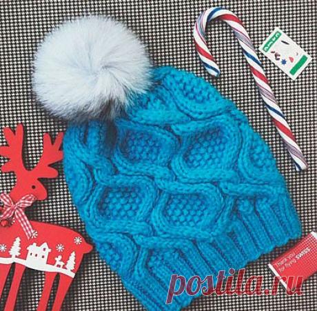 Шапочка с узором &quot;ромб&quot;.