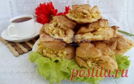 Рецепт профитролей закусочных с яйцом и луком, пошаговые фото | Все Блюда