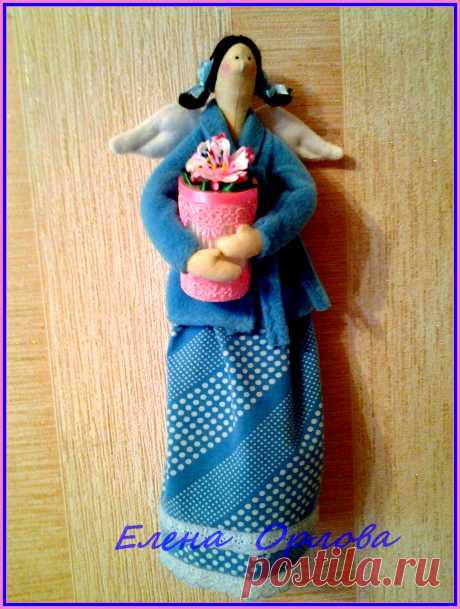 Тильда Банный ангел. Хранительница ватных палочек и ватных дисков.Очень удобно))))