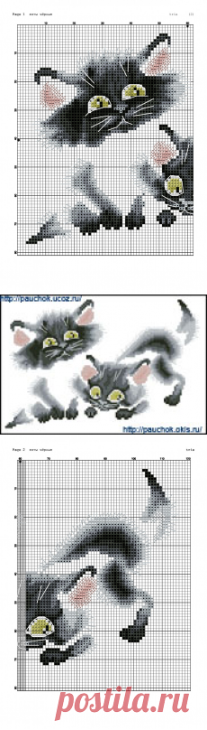 Вышивка.Кошки необычные...