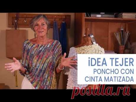 Idea Tejer poncho con cinta matizada, original y elegante 💡Lucila