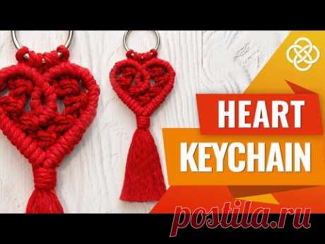 Macrame Heart Keychain Tutorial | Valentines day gift | Macrame Heart Shape Keychain - YouTube