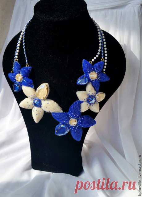 Создаем цветочное колье со Swarovski - Ярмарка Мастеров - ручная работа, handmade