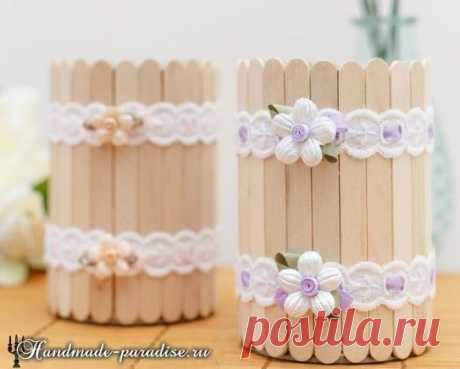 Из палочек от мороенного