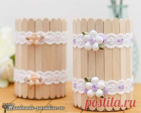 Из палочек от мороенного