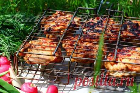 Шашлык из куриных бедрышек в майонезе, рецепт с фото