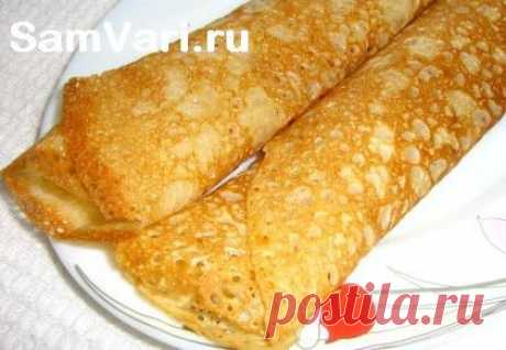 Тонкие блины на кефире. Фото - рецепт вкусных блинов.