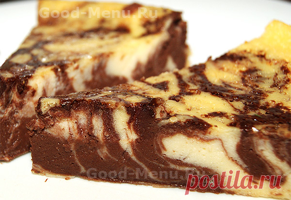 МРАМОРНЫЙ ЧИЗКЕЙК - рецепт с пошаговыми фото от Good-Menu.Ru