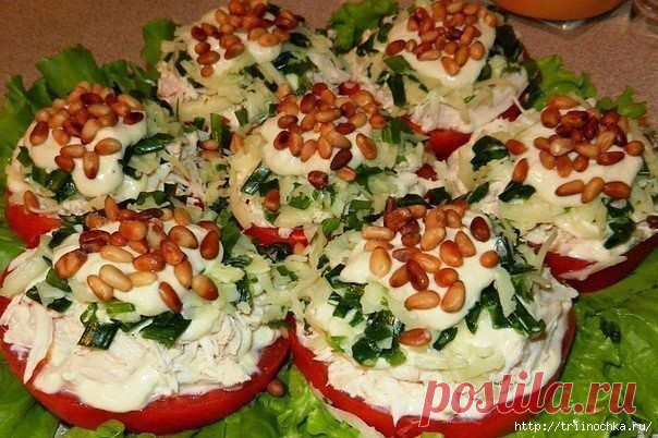 Рекомендую! Салат-закуска с курицей и кедровыми орешками